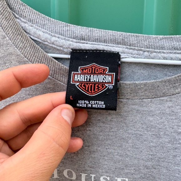 Vintage HARLEY DAVIDSON House of MILWAUKEE USA Shirt Grey Large - Picture 4 of 6